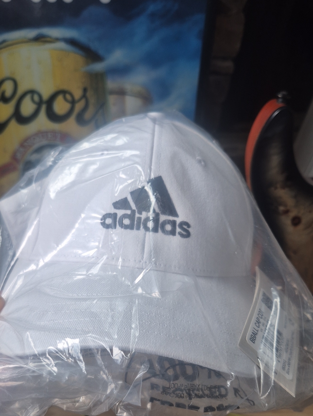 adidas White Hat with Black Logo